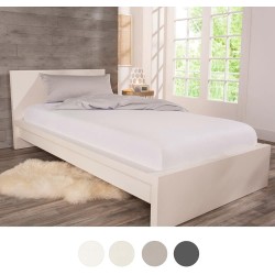 Beli pamučni žersej čaršav sa lastišem SCHLAFWOHL BASIC 180x200 cm za bračni krevet