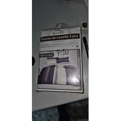 Siva Reves&Deco Iris pamučna posteljina 220x240 cm sa dekorativnim prugama i dve jastučnice
