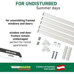 Windhager Expert antracit aluminijumski ram za ugradnju zaštite od insekata bez bušenja 125x245 cm