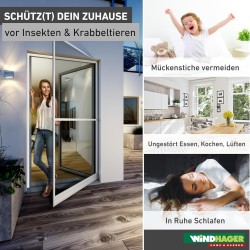 Windhager Expert antracit aluminijumski ram za ugradnju zaštite od insekata bez bušenja 125x245 cm