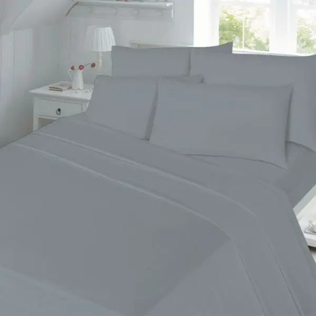Sivi set posteljine od 100% brušenog pamuka flanela Night Zone za bračni krevet 200x200 cm