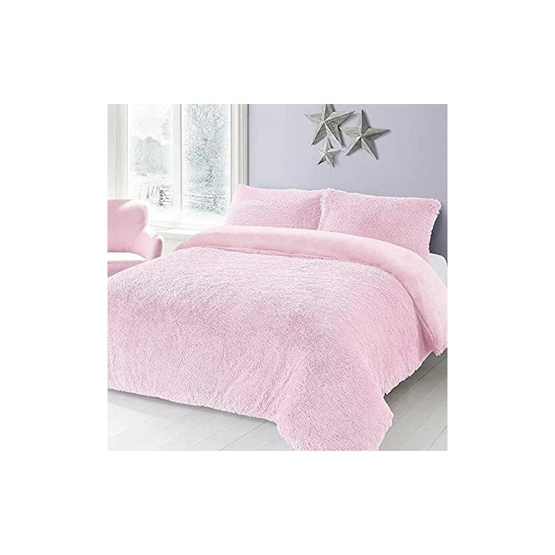 Mekana pink Teddy flis posteljina Night Zone od 100% poliestera sa jastučnicom 80x80 cm