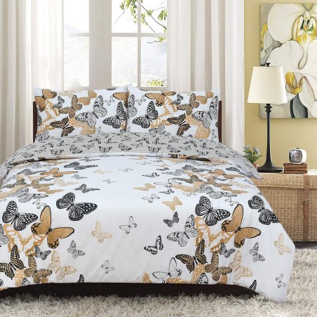 Zlatna posteljina Todd Linens Butterfly sa reverzibilnim motivom leptira dimenzija 200x200 cm