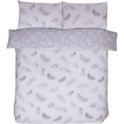 Srebrna reverzibilna posteljina Sleepdown sa elegantnim printom, 200x200 cm, 200 niti