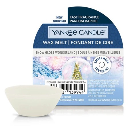 Yankee Candle Snow Globe Wonderland mirisni vosak za topljenje bele boje sa aromom nane i kedra