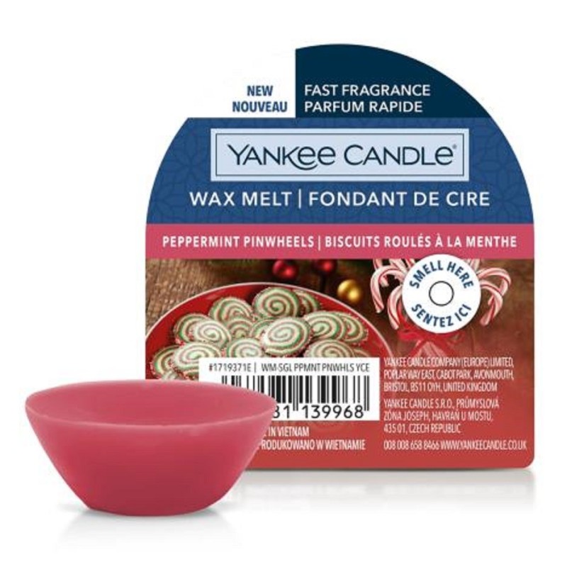 Yankee Candle Peppermint Pinwheels okrugli mirisni vosak za topljenje sa notama mente i čokolade