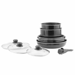 KitchenCook FLEX 10-delni set posuđa sa staklenim poklopcima tiganjima i kaserolama indukcija