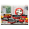 Cook'art Ipium set crvenog posuđa 9 delova sa odvojivom ručkom i kamenim premazom