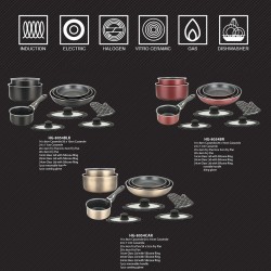 Herzberg HG-8054 Crni Set 11/1 | Mermerni Premaz | Za Indukciju I Outlet Bgd