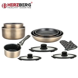 Herzberg HG-8054 Crni Set 11/1 | Mermerni Premaz | Za Indukciju I Outlet Bgd