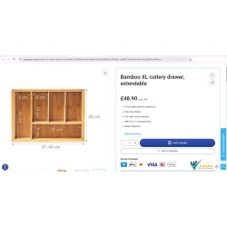 Relaxdays XL proširivi dodatak za fioku bambus - Outlet