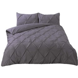 Highams Diamond Pintuck luksuzna posteljina boja uglja super king 260x220