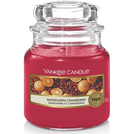 Yankee Candle Mandarin Cranberry mirisna sveća u maloj staklenoj tegli od 104 grama sa voćnim mirisom mandarine i brusnice