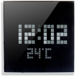 Orium PICOT LED zidni sat sa belim pixel displejem, ogledalo staklom i prikazom unutrašnje temperature