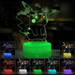 3D LED Lampa Pokemon Pikaču | 7 Boja | Savršen Poklon