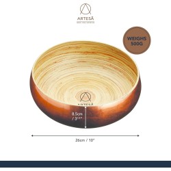 Artesà Činija od Bambusa 26cm | Boja Bakra | Dekorativna Posuda | Outlet BGD