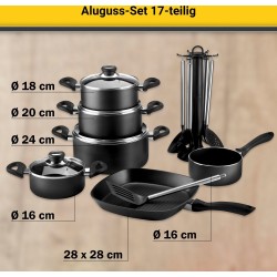 Karl Krüger Set Posuđa 17 Delova | Crna Boja | Sa Priborom