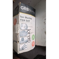 Gr8 Home Set Posuđa 9 Delova | Sivi | Sa Grill Tiganjem