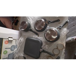 Gr8 Home Set Posuđa 9 Delova | Sivi | Sa Grill Tiganjem