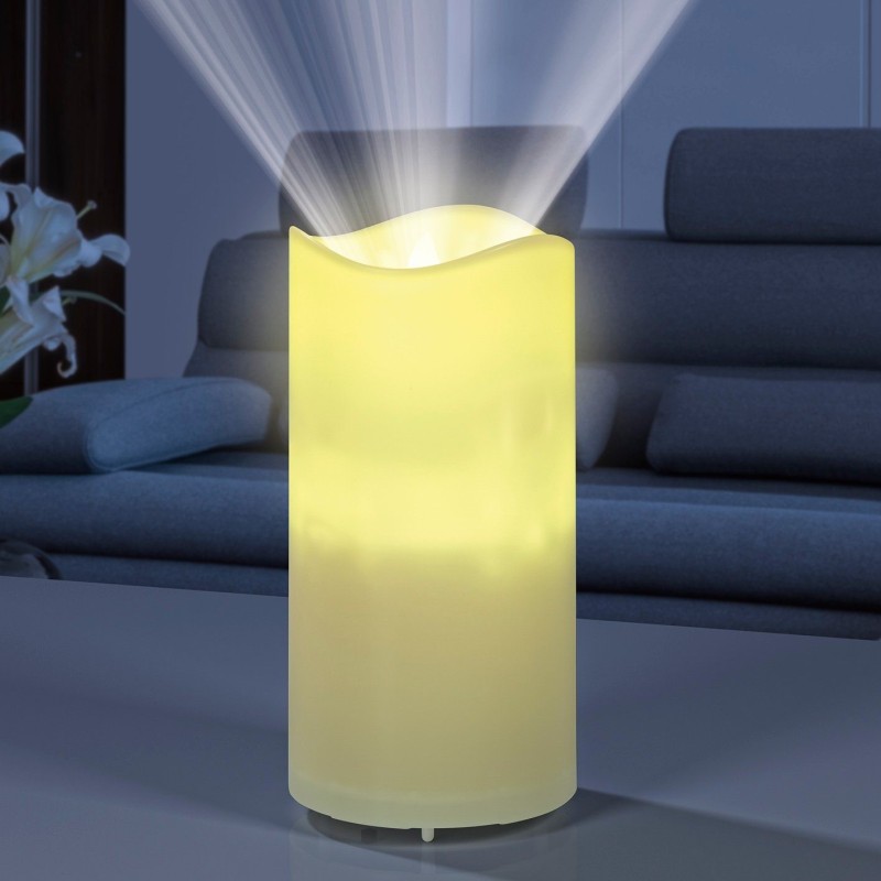 EASYmaxx LED sveca projektor na baterije sa 4 sablona krem