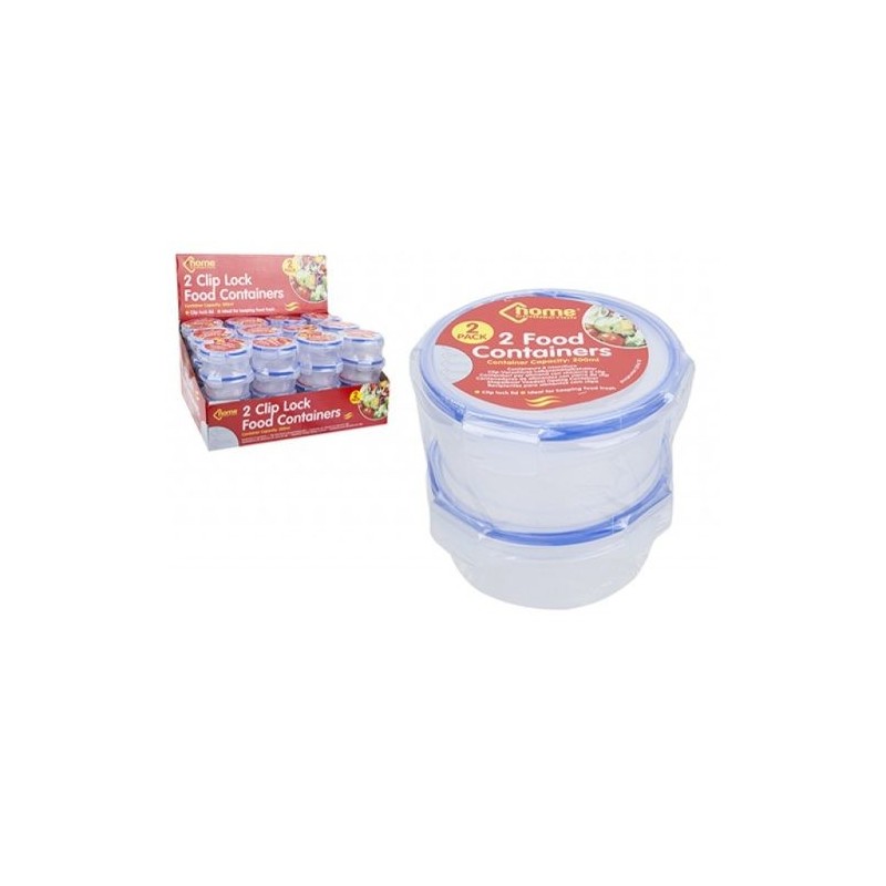 Set Od 2 Okrugle Posude 200 Ml Sa Zatvaranjem | Outlet BGD
