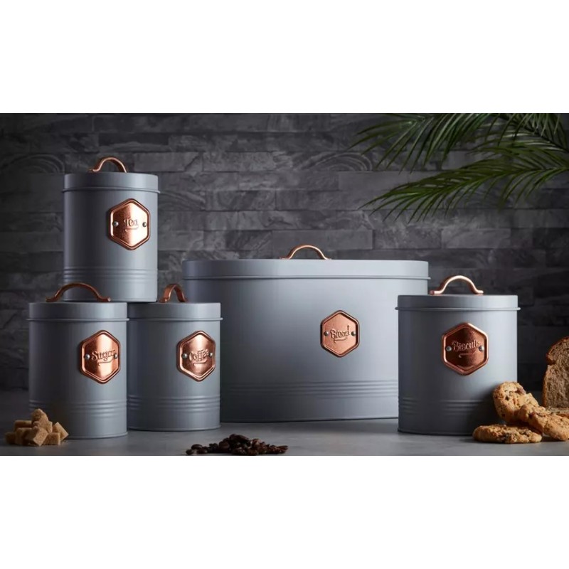 Cooks Professional sivi set posuda za odlaganje sa bakarnim detaljima 5 komada inox