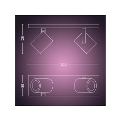 Pametna Philips Hue Argenta plafonska lampa sa dva spota u boji aluminijuma