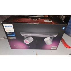 Pametna Philips Hue Argenta plafonska lampa sa dva spota u boji aluminijuma