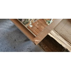Veliko kvadratno Veynes ogledalo sa ramom u boji artisan hrasta oštećen ćošak
