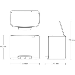 Brabantia Bo Kanta 34L Platinum - Dve Pregrade | Outlet BGD