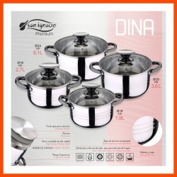 San Ignacio Dina 8-delni set inox šerpi sa staklenim poklopcima i mernom skalom indukcija
