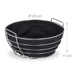 Metalna Korpa za Hleb 23x11 cm | Crni Platneni Umetak