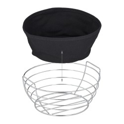 Metalna Korpa za Hleb 23x11 cm | Crni Platneni Umetak