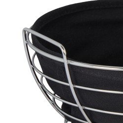 Metalna Korpa za Hleb 23x11 cm | Crni Platneni Umetak