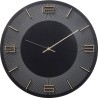 Kare Design Leonardo retro zidni sat crno-zlatni prečnika 49cm