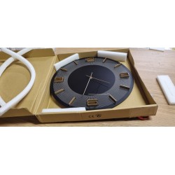 Kare Design Leonardo retro zidni sat crno-zlatni prečnika 49cm sa ogrebotinom_1
