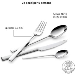 Lagostina Giada Escajg Set 24 kom | 18/10 Čelik | Poklon Pakovanje