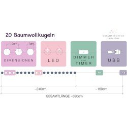 OUTLET CreativeCotton LED Pamučne Loptice | Tajmer i Dimer | Outlet Bgd