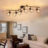 Kimjo retro plafonska lampa crna 6xE14 sa polomljenim grlom i bez jednog abažura_2