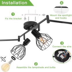 Kimjo Retro Plafonska Lampa | Industrijski Stil | Outlet Ponuda
