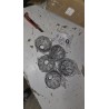 Kimjo retro plafonska lampa crna 6xE14 sa polomljenim grlom i bez jednog abažura_1