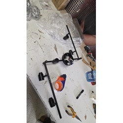 Kimjo retro plafonska lampa crna 6xE14 sa polomljenim grlom i bez jednog abažura_6
