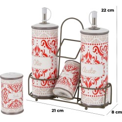 Baroni Home Damascus Set Od Keramike Sa Metalnim Postoljem | Outlet BGD