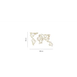 Homemania World Metalna Dekoracija 100x58 cm | Zlatna | Outlet