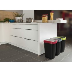 Rotho Twist siva plastična kanta za smeće od 50 litara sa preklopnim poklopcem