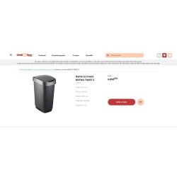 Rotho Twist siva plastična kanta za smeće od 50 litara sa preklopnim poklopcem