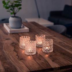 Flanacom set od 5 staklenih svećnjaka za čajne sveće providno staklo