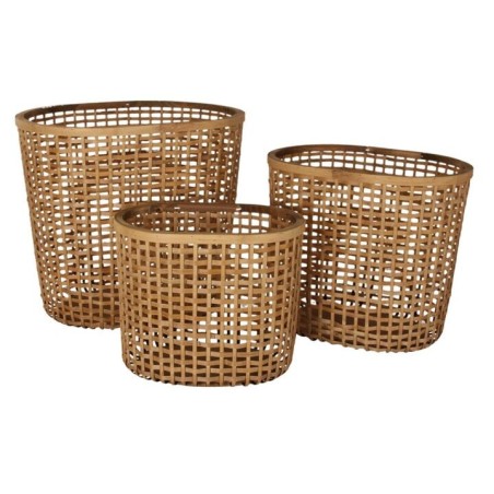 DKD Home Decor set od 3 korpe od bambusa prirodna boja tropical stil