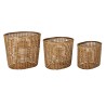 Set od tri pletene korpe od bambusa DKD Home Decor u tropskom stilu za enterijer i baštu