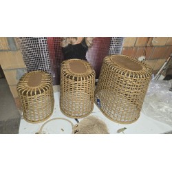 DKD Home Decor Set 3 Korpe od Bambusa | Prirodni Stil